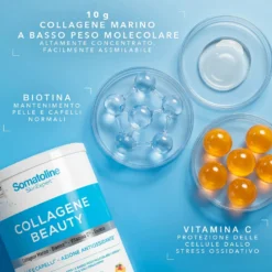 Somatoline Collagene Beauty Tropical Integratore in polvere per la pelle e i capelli, 198 g