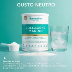 Somatoline Collagene Marino Integratore per la pelle e le cartilagini con vitamina C, 278 g