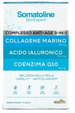 Somatoline Complesso Anti Age 3in1 Integratore per la pelle capelli e articolazioni, 45 compresse