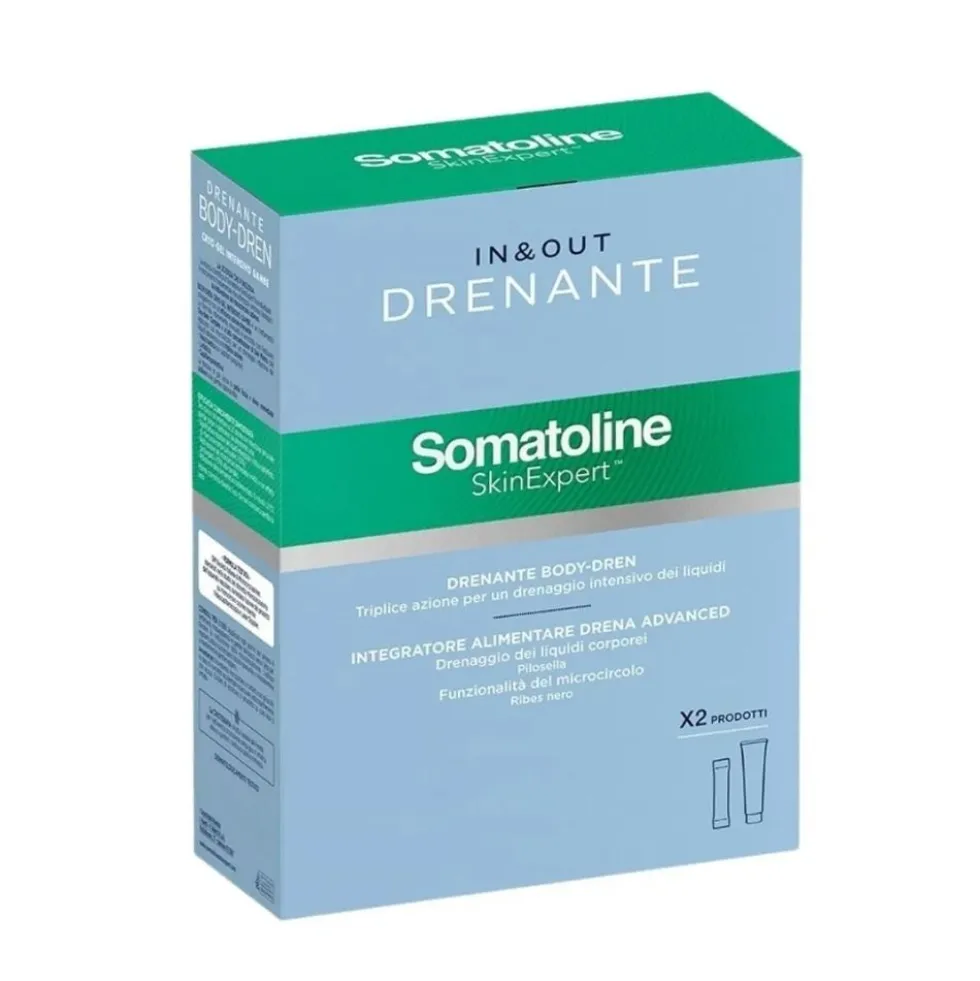 Somatoline In&Out Drenante Kit per il drenaggio e il microcircolo 20 stick + crema da 250 ml