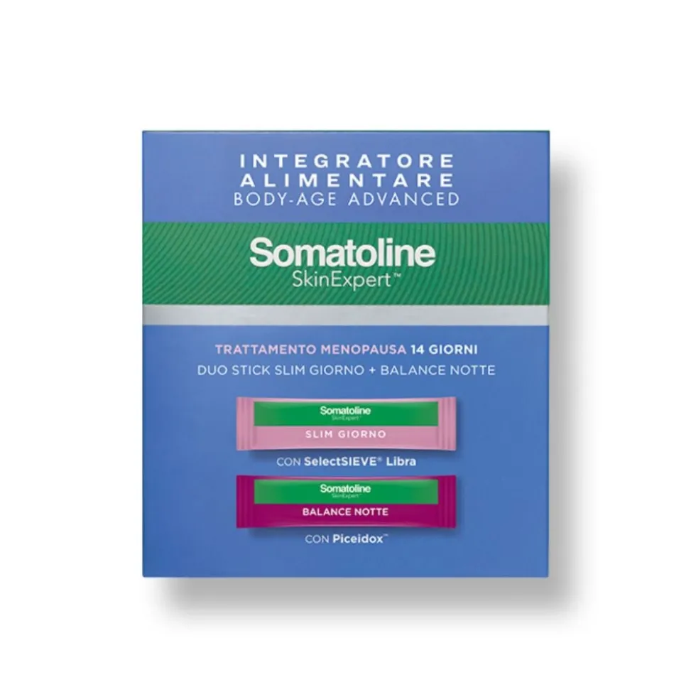 Somatoline SkinExpert Body Age Advanced - Integratore per la menopausa giorno e notte, 28 stick