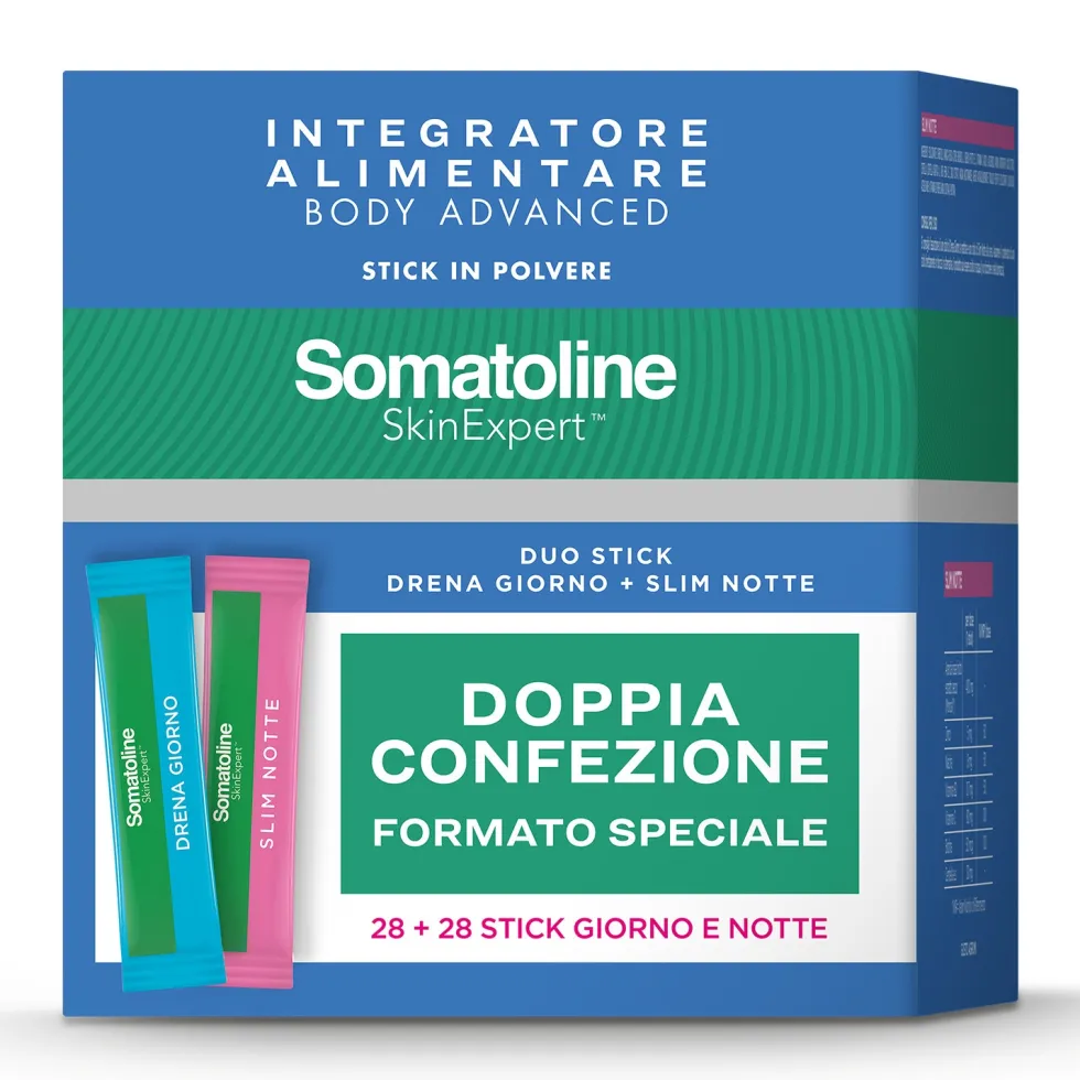 Somatoline Skin Expert Body Advance - Integratore drenante per il controllo del peso, 2 x 28 stick