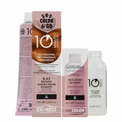 Sos Color & Go 8.43 biondo chiaro rame dorato - Tinta permanente per i capelli in 10 minuti, 180 ml