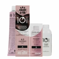 Sos Color & Go Colore 4.0 castano - Tinta permanente per i capelli bianchi, 180 ml
