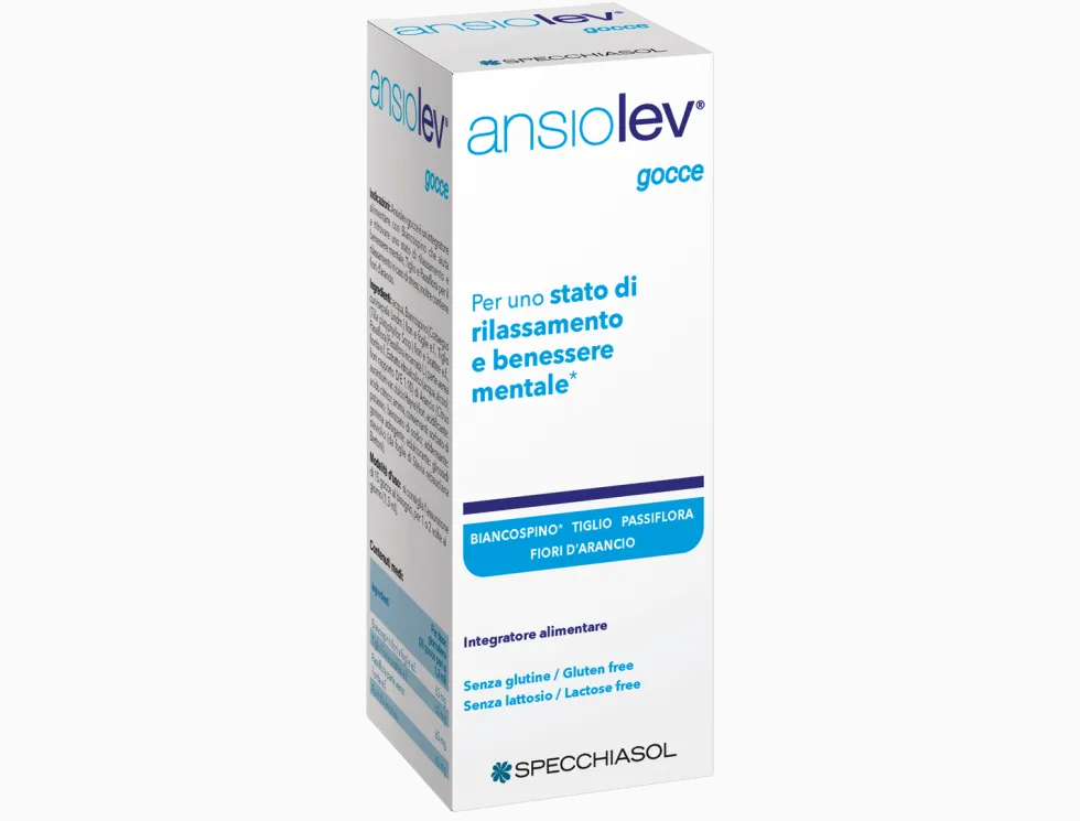 Specchiasol Ansiolev - Gocce Integratore Rilassamento e Benessere Mentale, 20ml