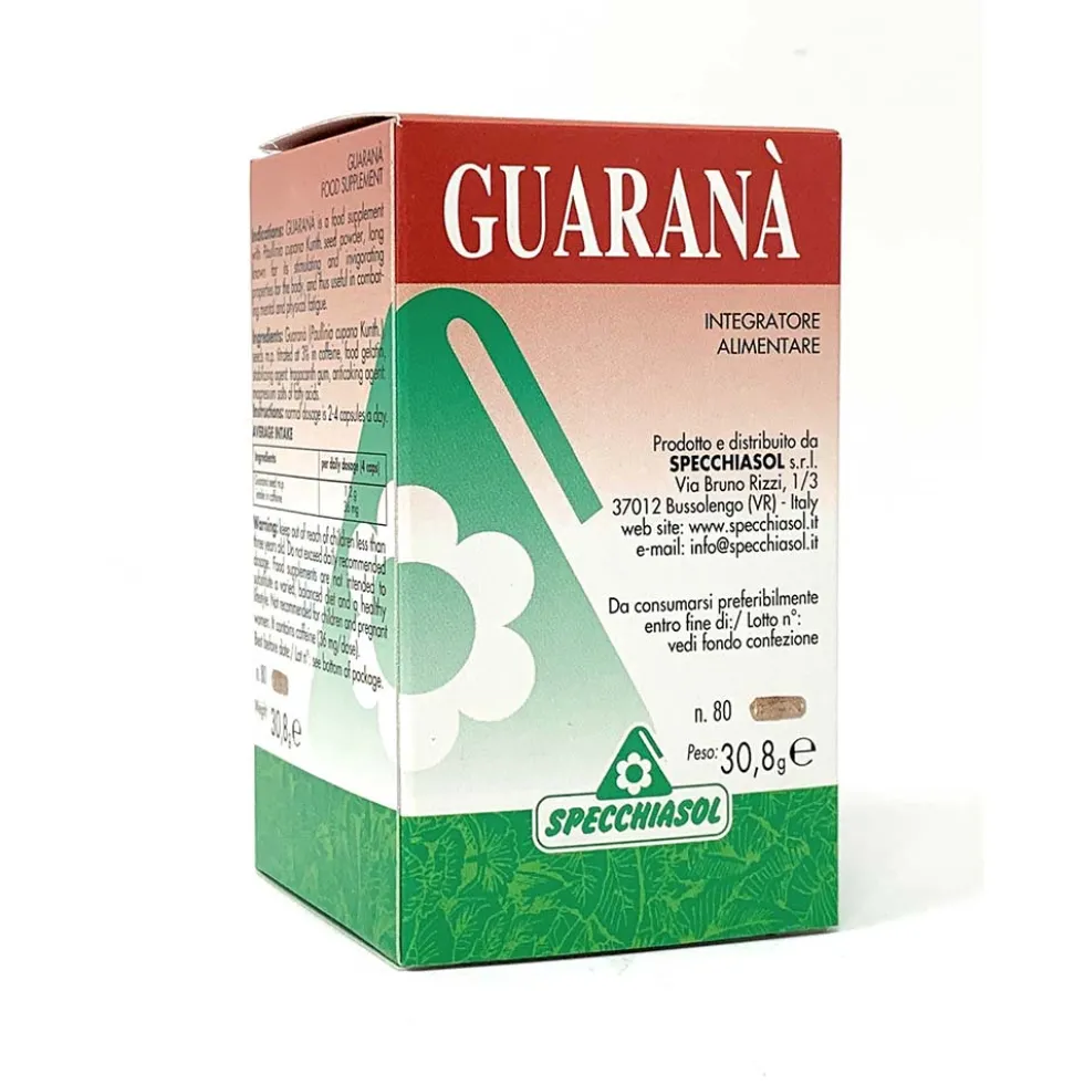 Specchiasol Guaranà Integratore Alimentare, 80 Capsule