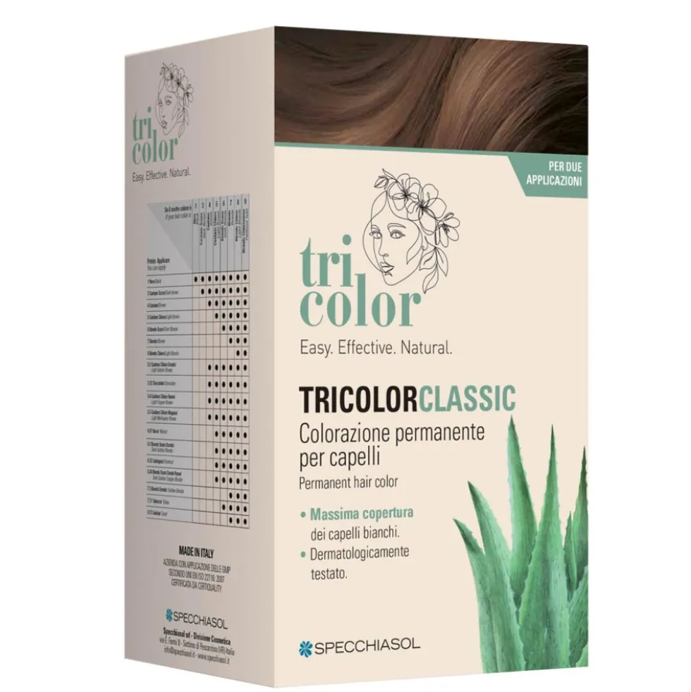 Specchiasol Tricolor Classic 3 Castano Scuro - Colorazione permanente coprente, 2 applicazioni