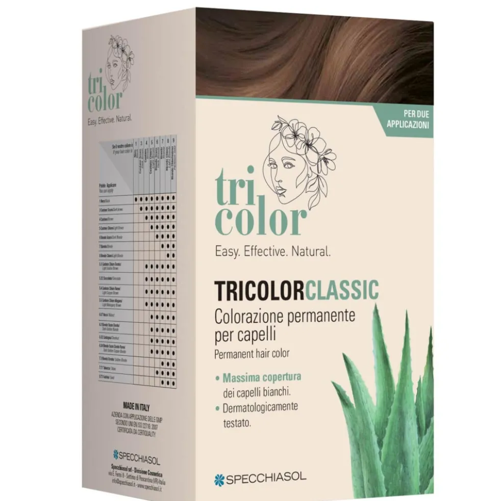 Specchiasol Tricolor Classic 5.1 Marrone Freddo - Tinta permanente per i capelli, 2 applicazioni