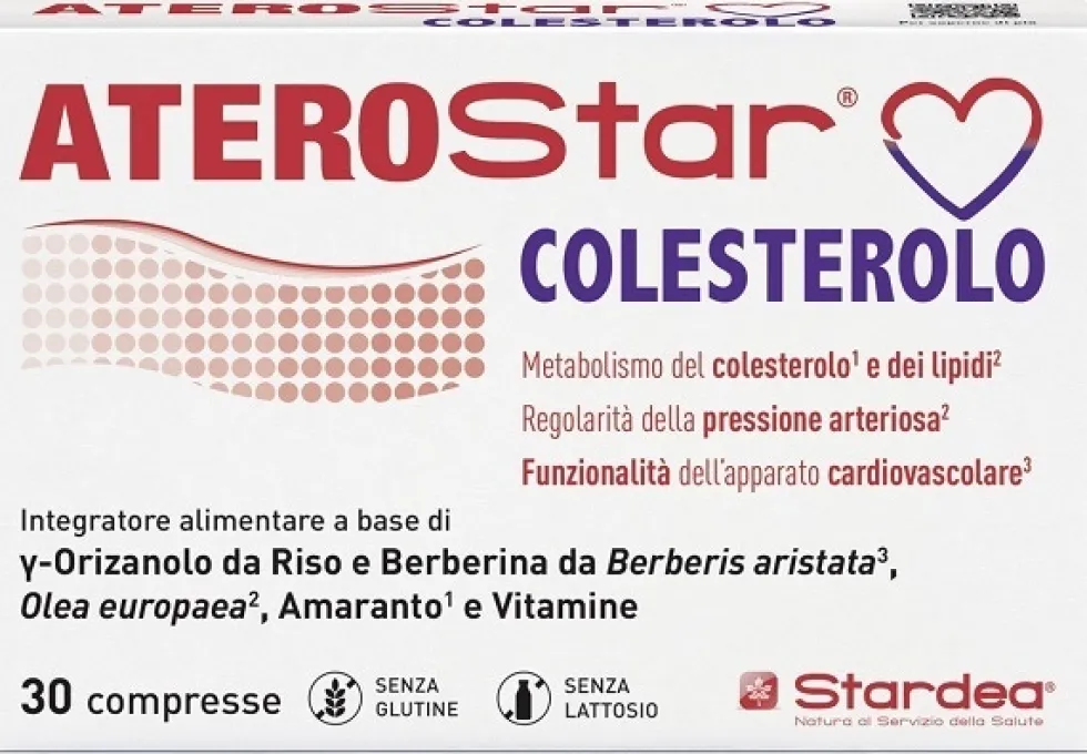 Stardea Aterostar Colesterolo - Integratore Aterostar colesterolo per il microcircolo, 30 compresse