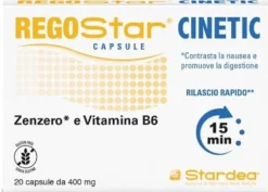 Stardea capsule Regostar Cinetic - Integratore alimentare per la nausea e la digestione, 20 capsule