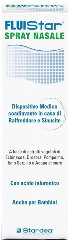 Stardea Fluistar - Spray nasale per raffreddore e sinusite con acqua di mare ipertonica, 50 ml