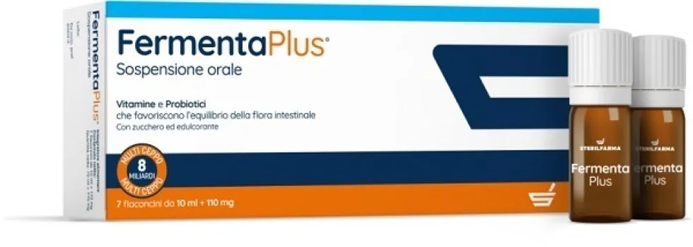 Sterilfarma Fermenta Plus - Integratore di Probiotici per la flora intestinale, 7 flaconcini da 10 ml