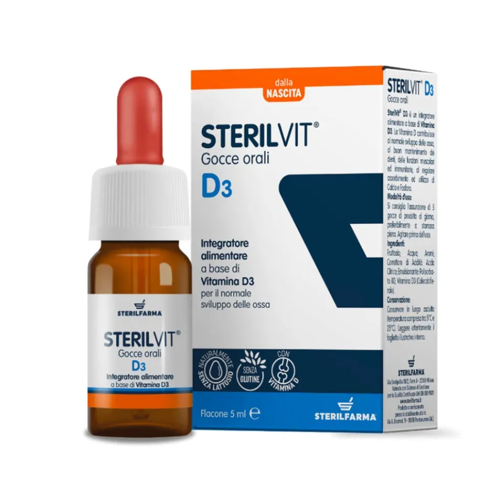 Sterilfarma Sterilvit D3 Integratore Alimentare in Gocce, 5ml