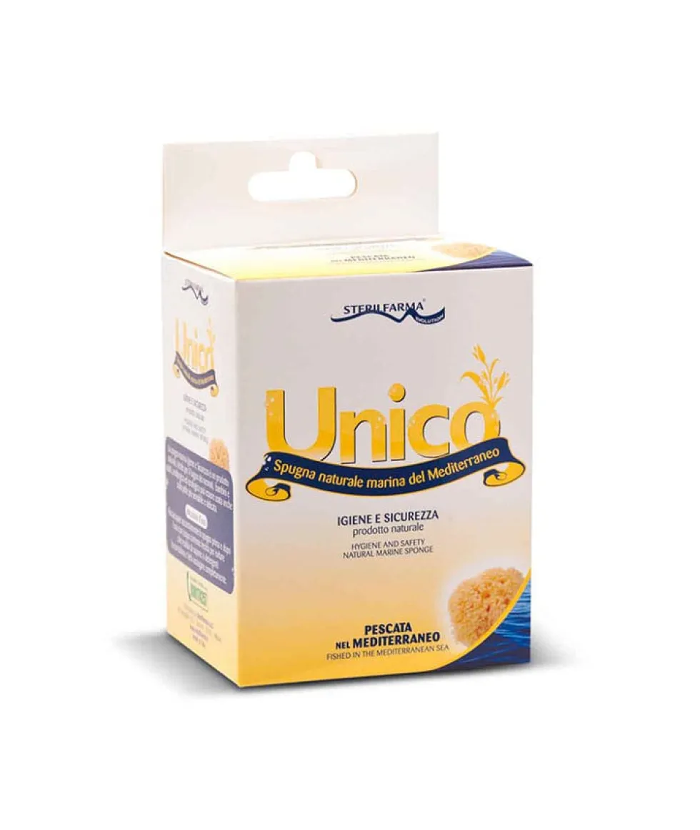 Sterilfarma Unico - Spugna marina Sterilfarma Unico per il bagnetto, 1 pezzo da 10/11 cm