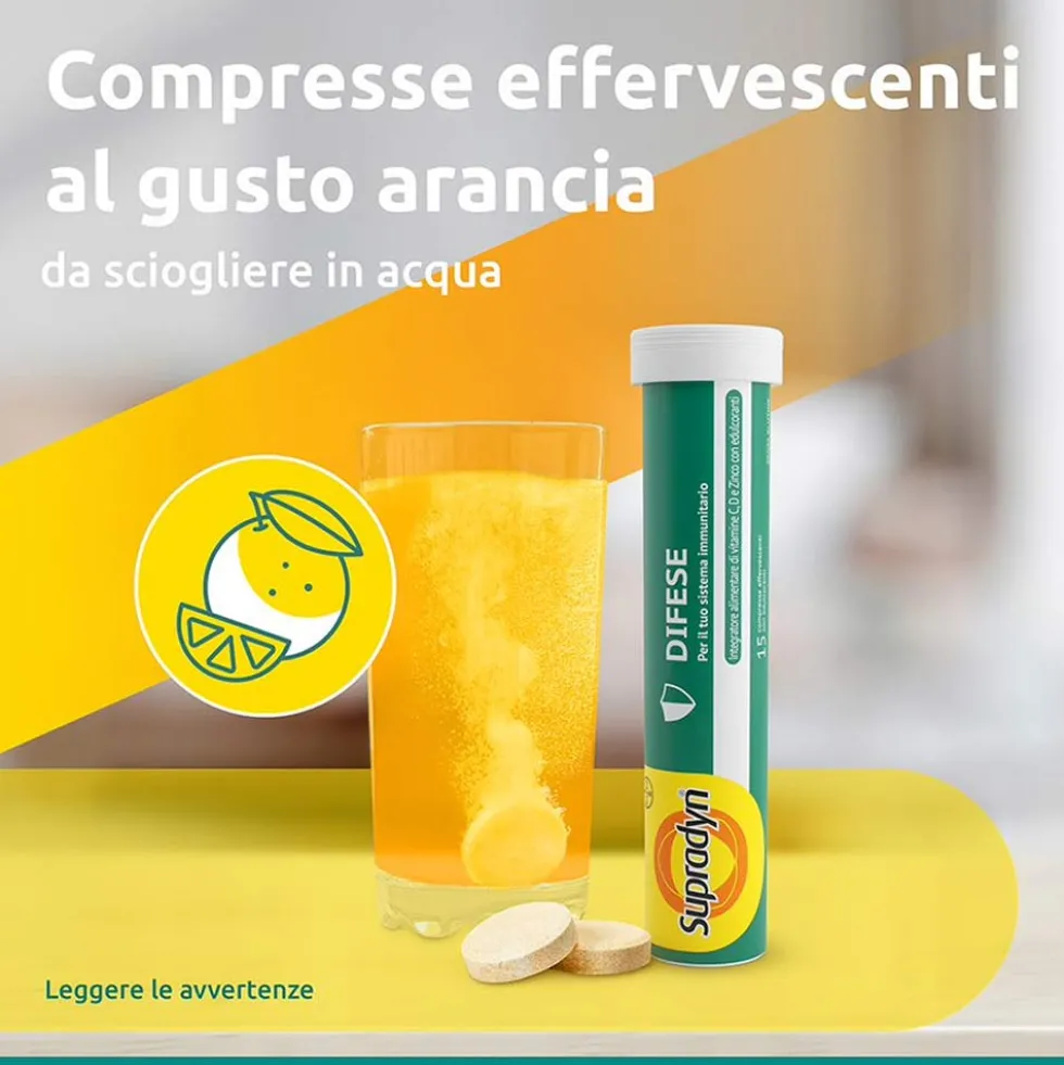 Supradyn Difese - Integratore alimentare per le difese immunitarie, 15 compresse effervescenti