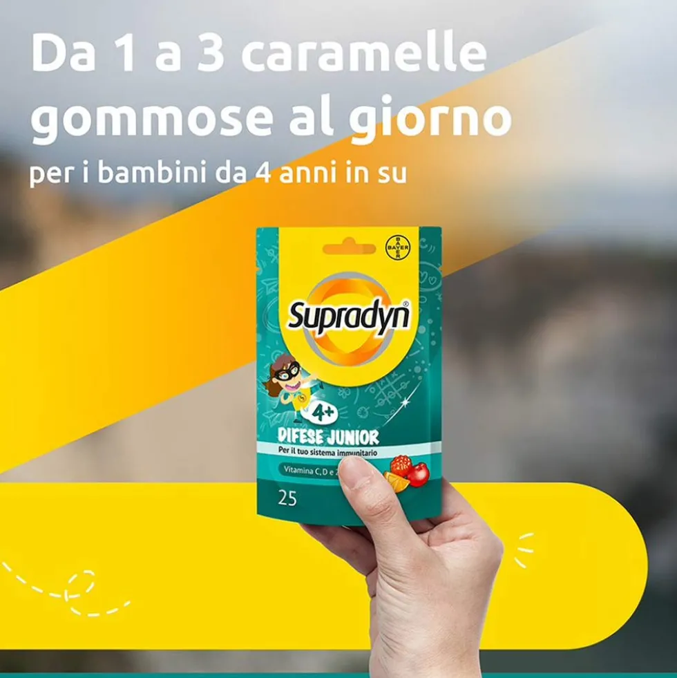 Supradyn Difese Junior - Integratore per le difese immunitarie, 25 caramelle gommose