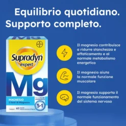 Supradyn Expert Magnesio Completo 5 Sali Integratore Magnesio Complex, 60 Capsule