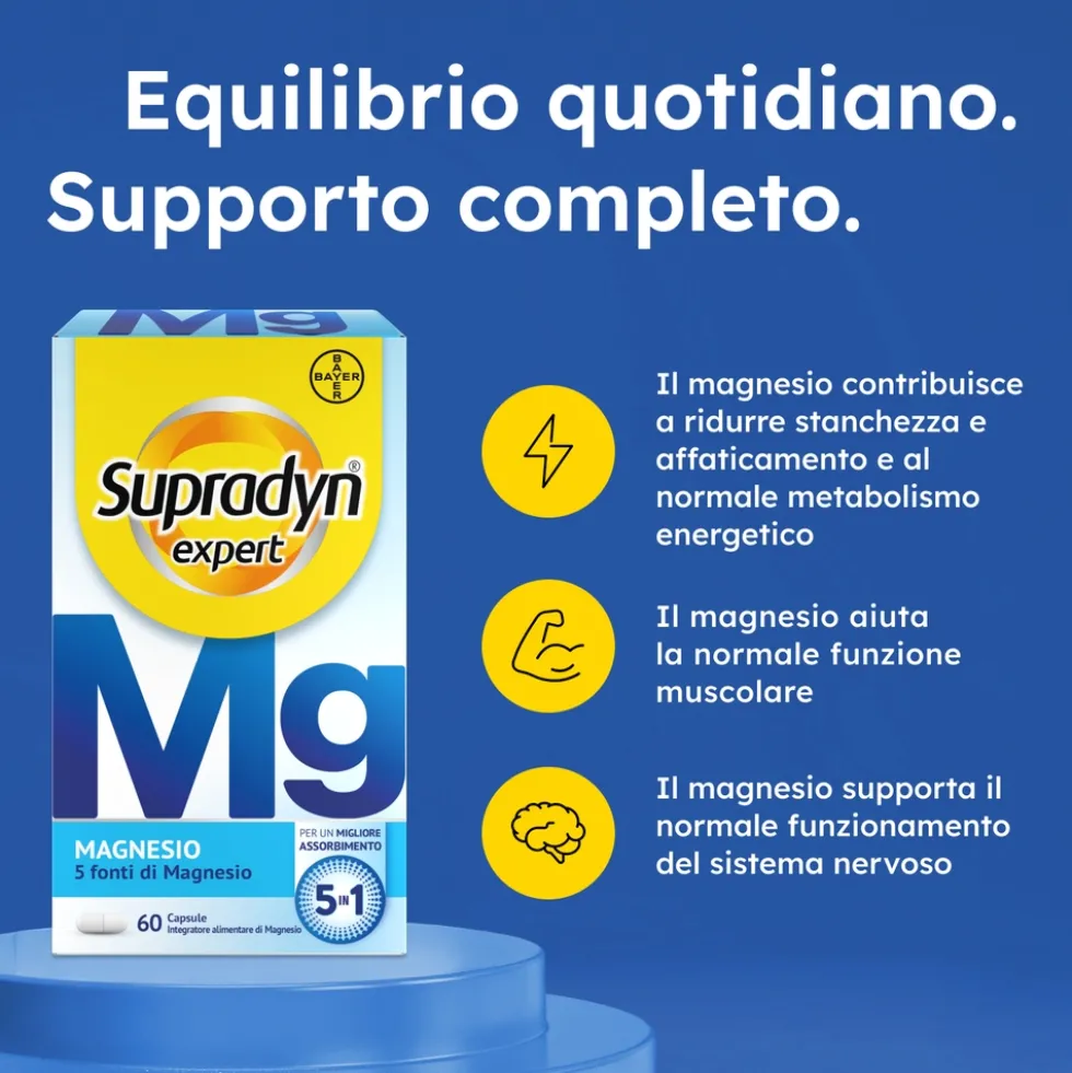 Supradyn Expert Magnesio Completo 5 Sali Integratore Magnesio Complex, 60 Capsule