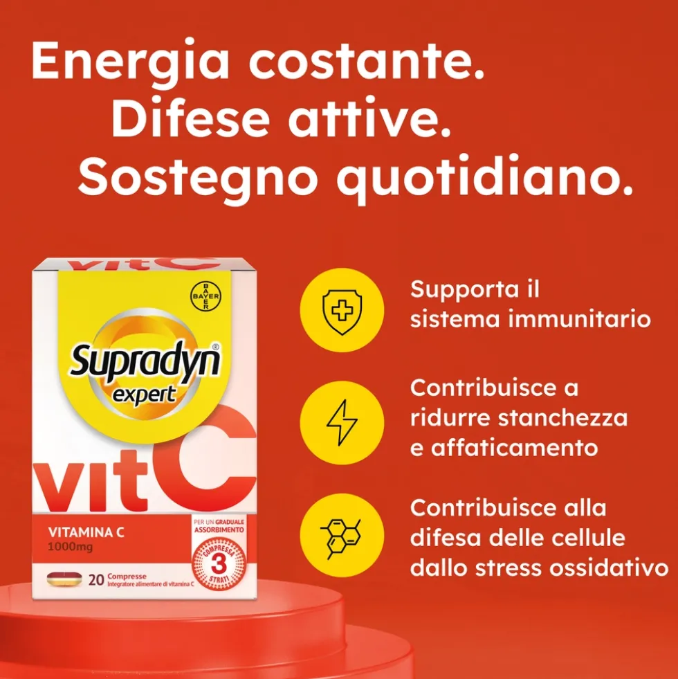 Supradyn Expert Vitamina C 1000mg Integratore Sistema Immunitario, 20 Compresse