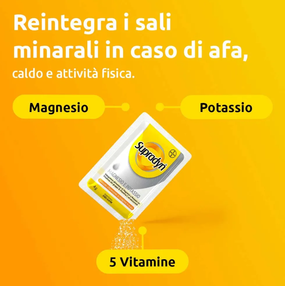 Supradyn Magnesio e Potassio Integratore di Vitamine B C e Minerali, 24 Bustine