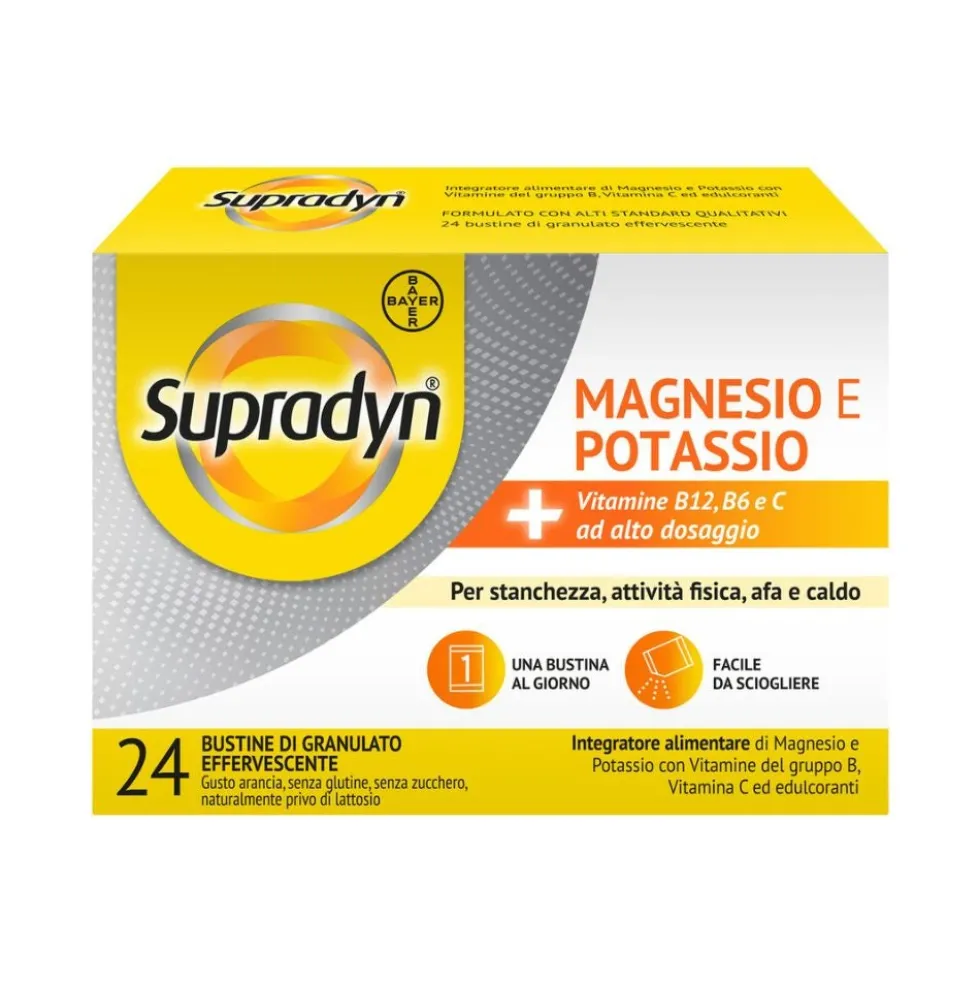 Supradyn Magnesio e Potassio Integratore di Vitamine B C e Minerali, 24 Bustine