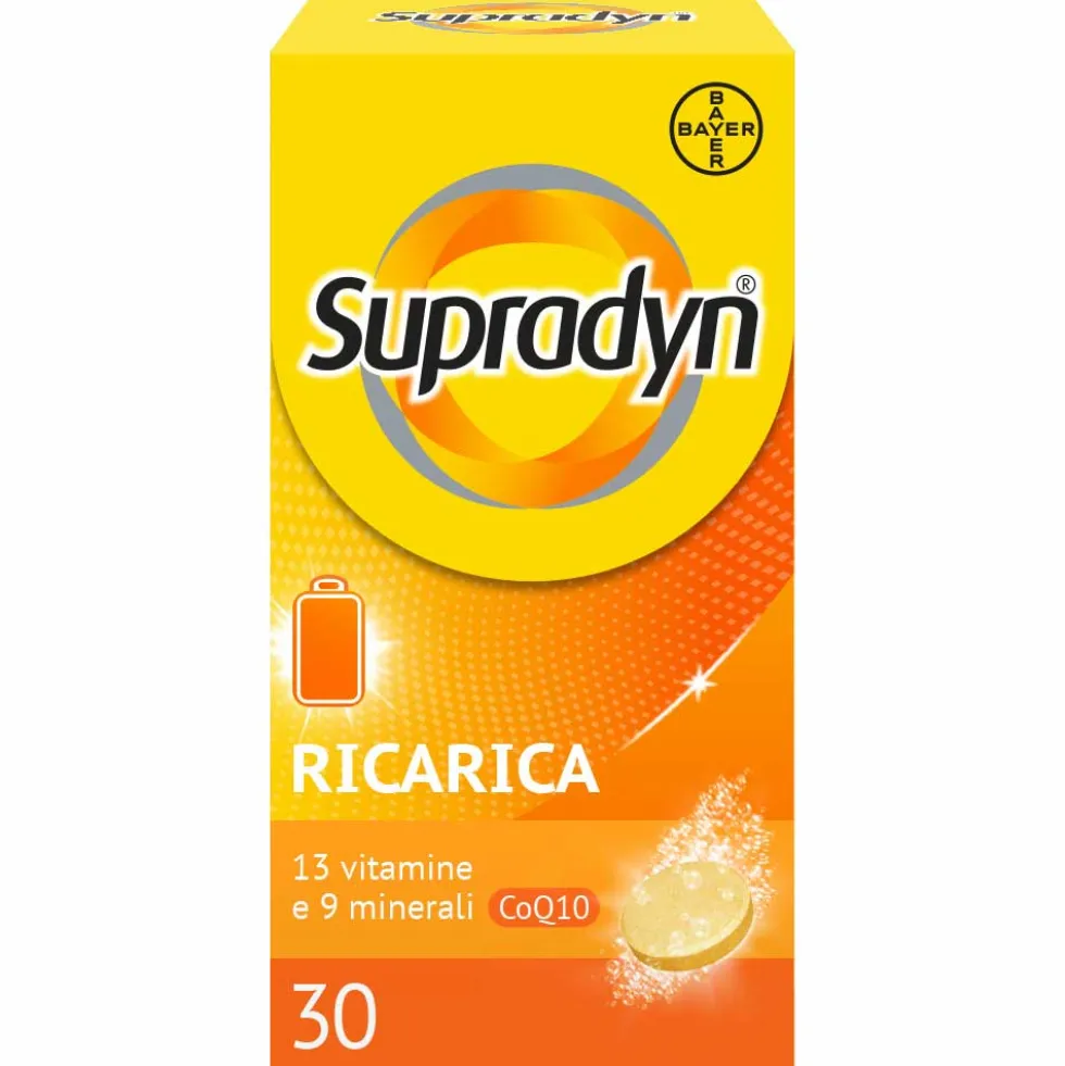 Supradyn Ricarica - Integratore multivitaminico contro la stanchezza, 30 compresse effervescenti