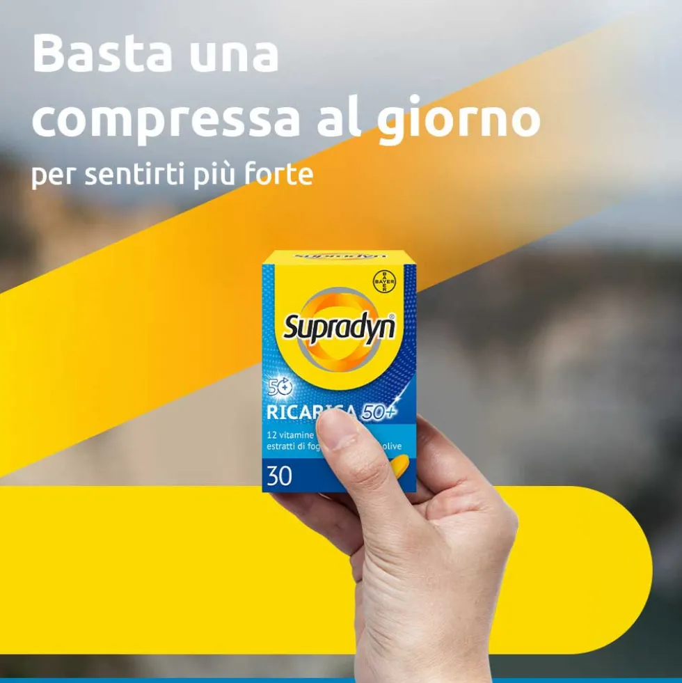 Supradyn Ricarica 50+ - Integratore multivitaminico per l'energia e il benessere, 30 compresse