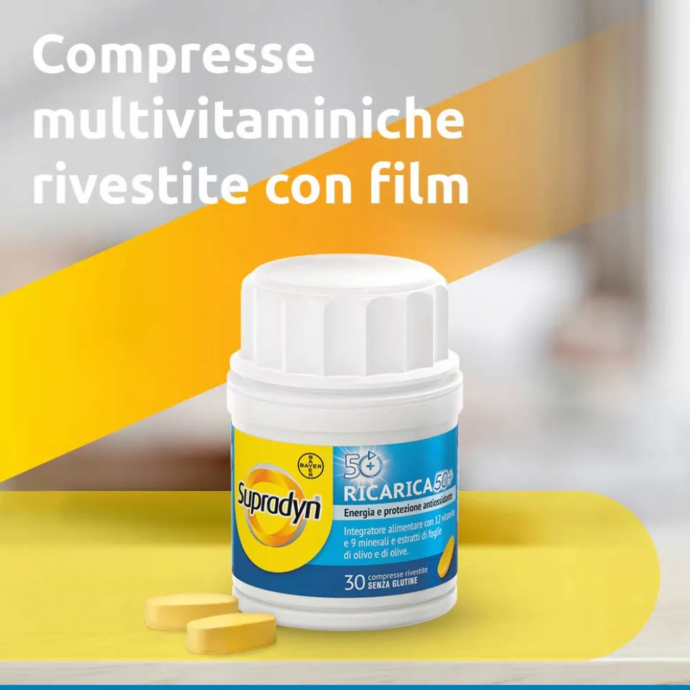 Supradyn Ricarica 50+ - Integratore multivitaminico per l'energia e il benessere, 30 compresse