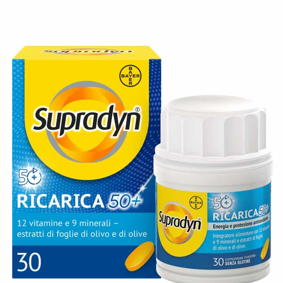 Supradyn Ricarica 50+ - Integratore multivitaminico per l'energia e il benessere, 30 compresse