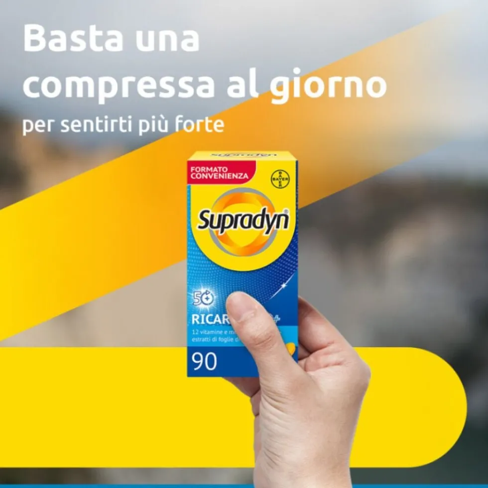 Supradyn Ricarica 50+ - Integratore di vitamine e minerali per l'energia, 90 compresse
