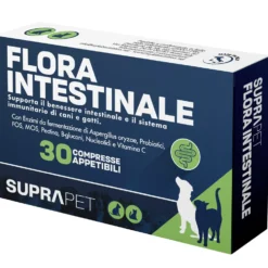Suprapet Flora Intestinale Cani e Gatti Integratore Fermenti Lattici Probiotici, 30 Compresse