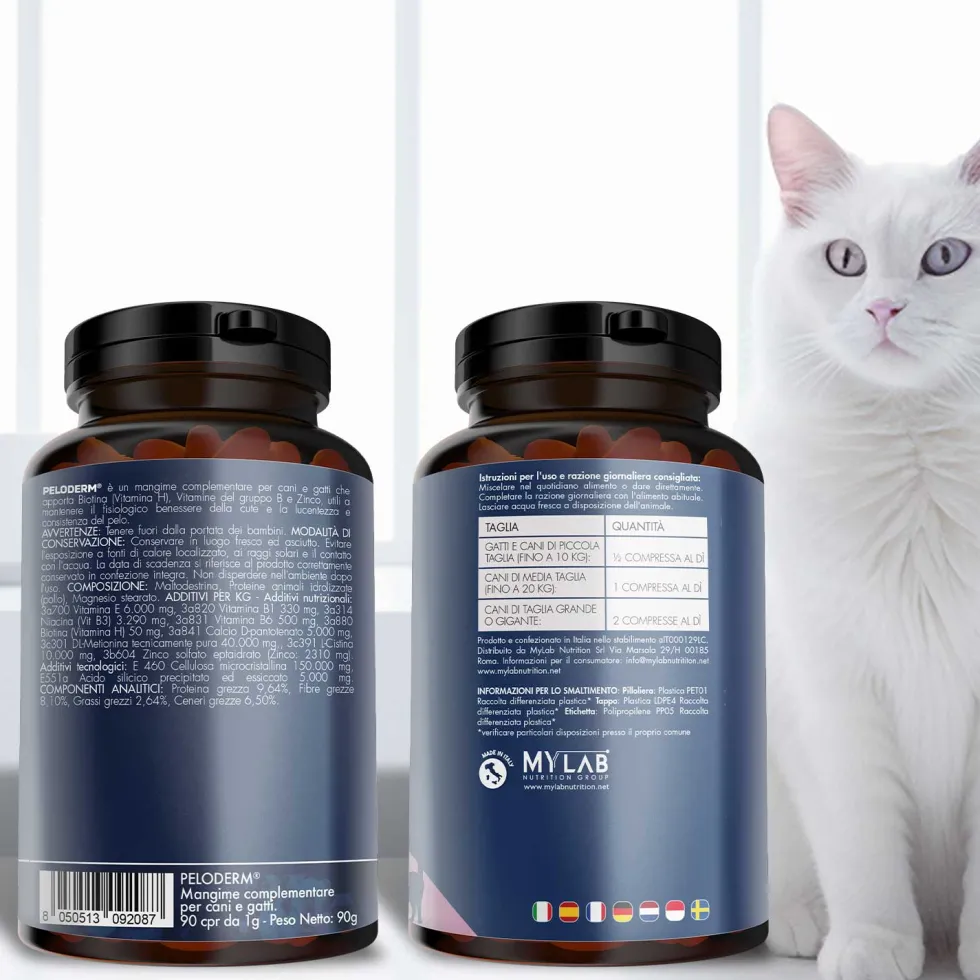 Suprapet Peloderm Cani e Gatti Integratore Perdita di Pelo, 90 Compresse