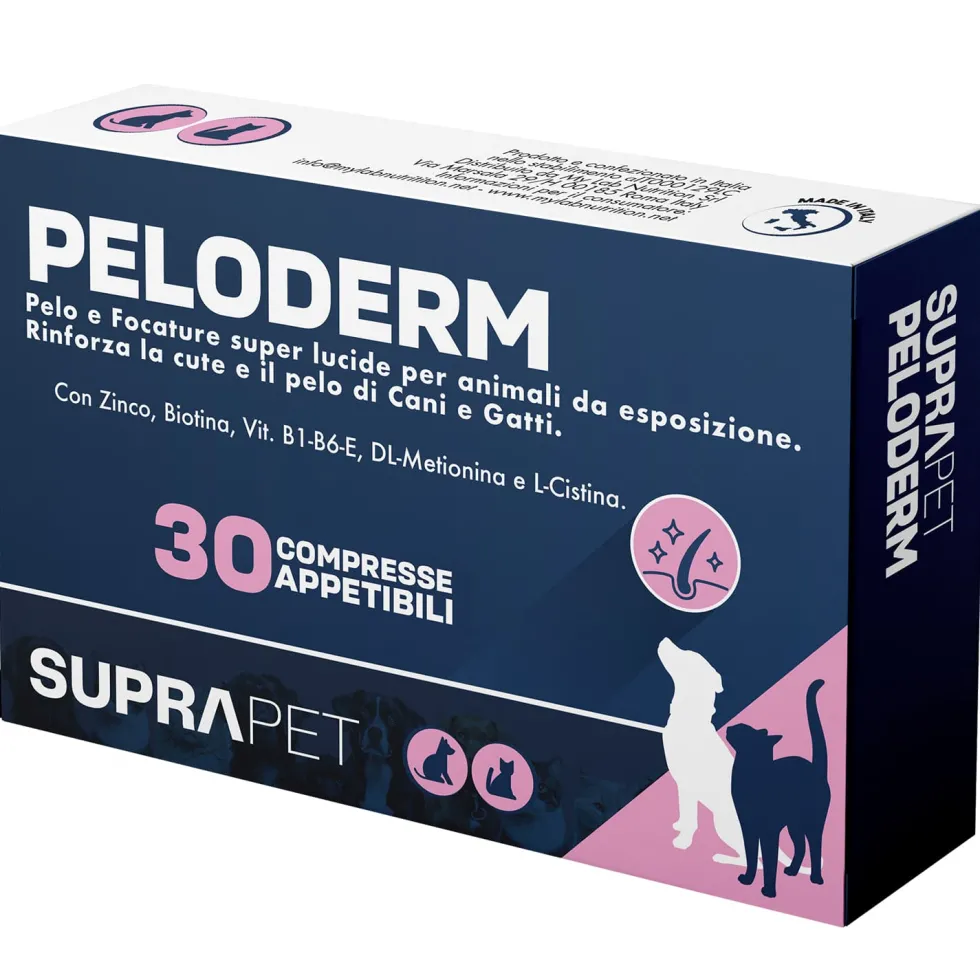 Suprapet Peloderm Cani e Gatti Integratore Perdita di Pelo, 30 Compresse