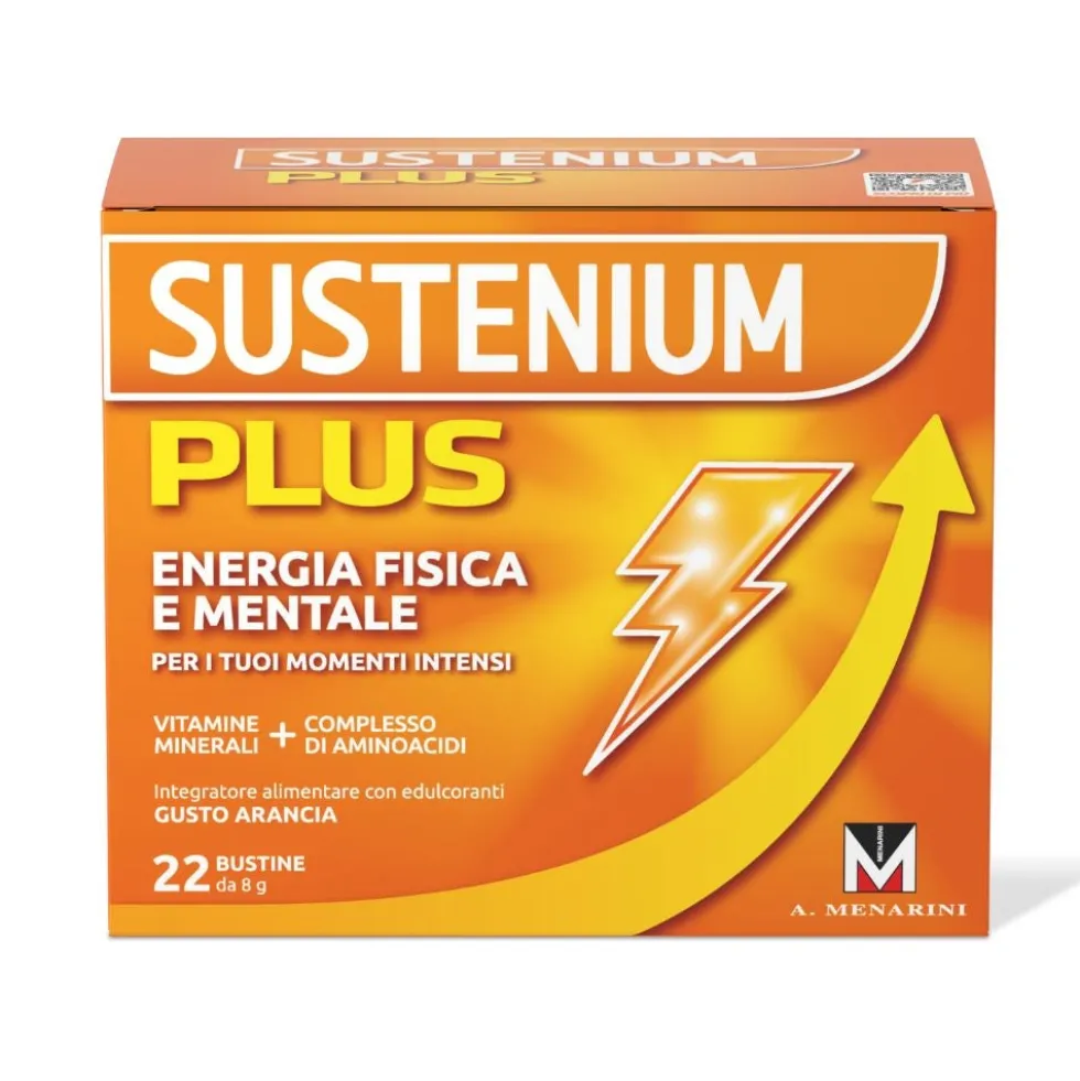 Sustenium Plus Integratore Energizzante con Vitamine Minerali e Aminoacidi, 22 Bustine