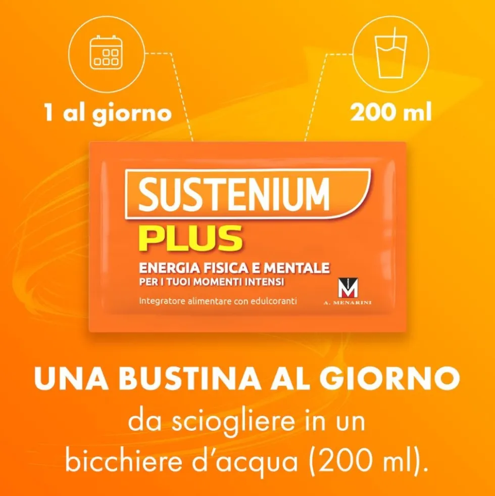 Sustenium Plus Integratore Energizzante con Vitamine Minerali e Aminoacidi, 22 Bustine