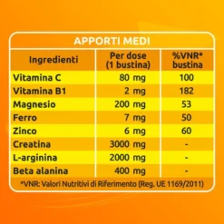 Sustenium Plus Integratore Energizzante con Vitamine Minerali e Aminoacidi, 22 Bustine