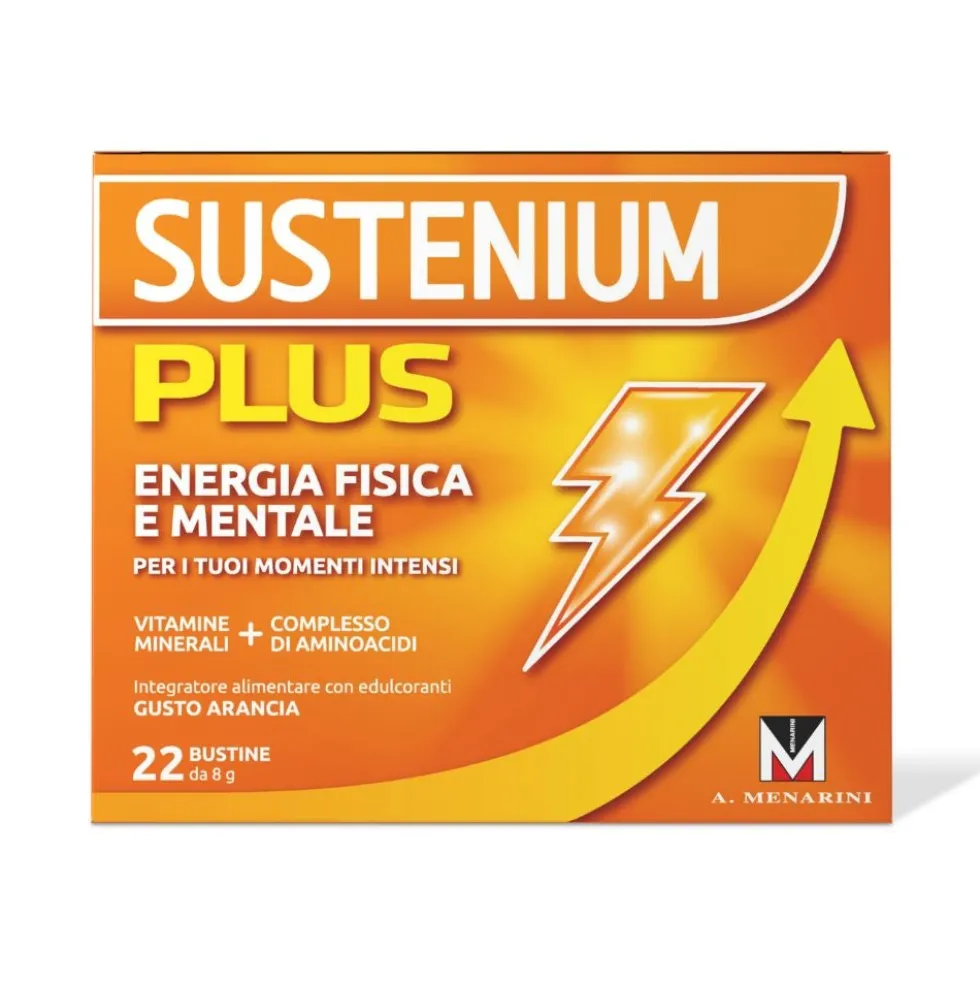 Sustenium Plus Integratore Energizzante con Vitamine Minerali e Aminoacidi, 22 Bustine