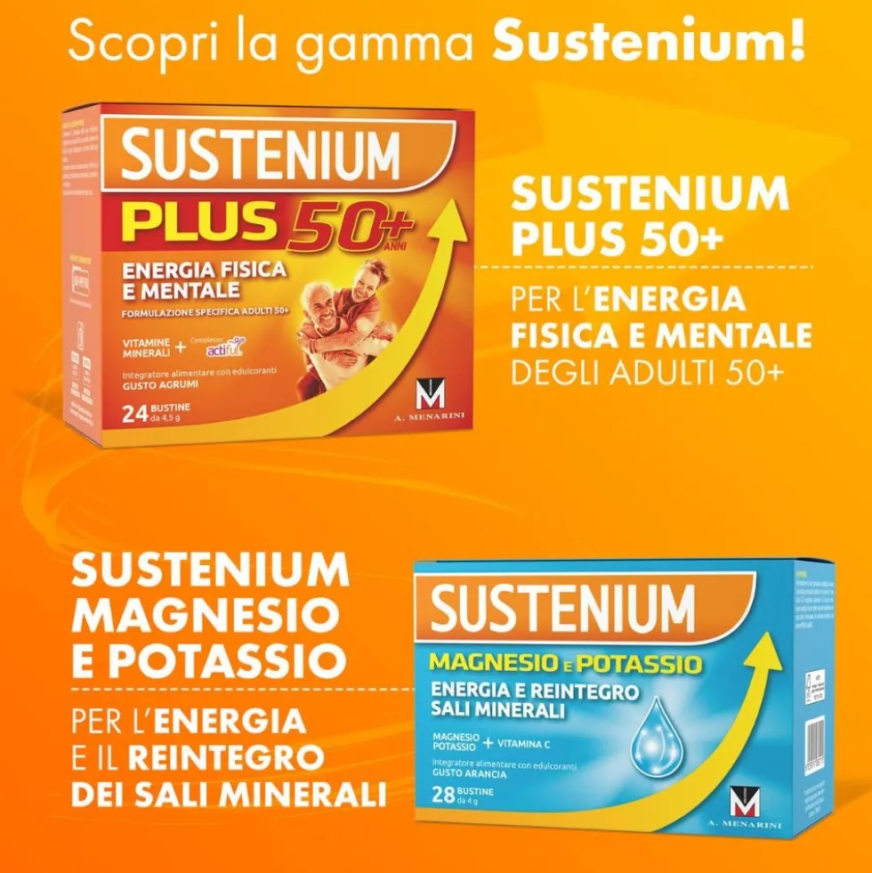 Sustenium Plus Integratore Energizzante con Vitamine Minerali e Aminoacidi, 22 Bustine