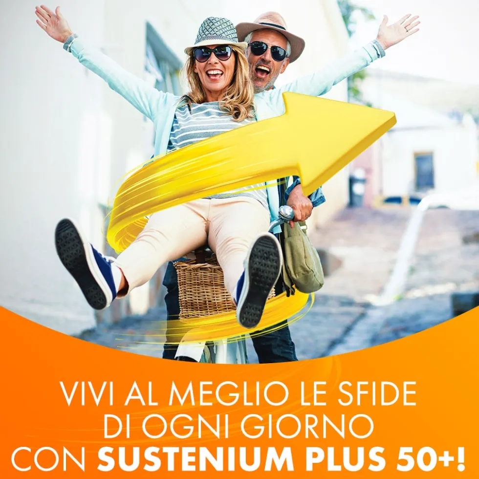 Sustenium Plus 50+ - Integratore energizzante per l'energia fisica e mentale, 24 bustine