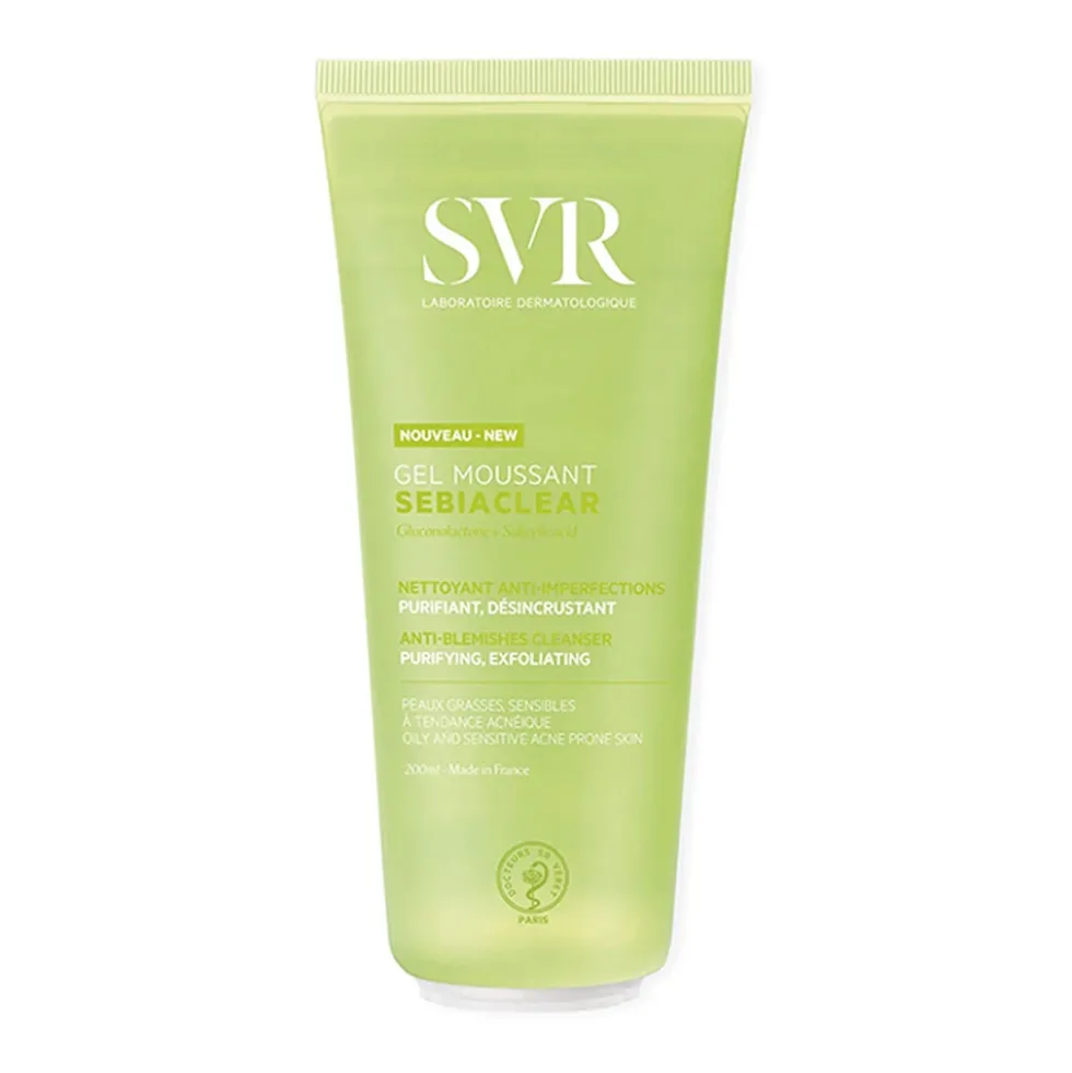 SVR Sebiaclear - Gel Moussant Detergente Purificante Anti-Imperfezioni, 200ml