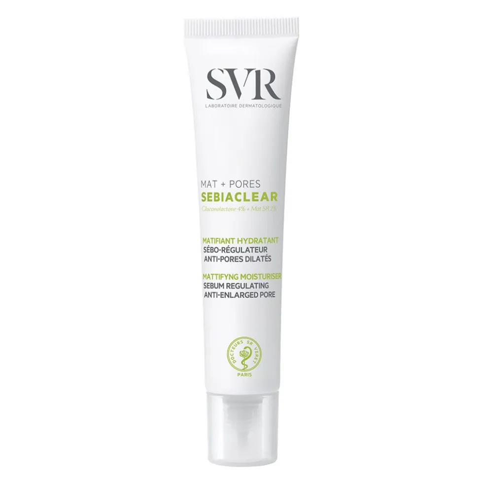 SVR Sebiaclear - Mat + Pores Trattamento Sebo-Regolatore Opacizzante, 40ml