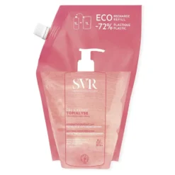 SVR Topialyse Gel Lavant Eco-Ricarica - Gel detergente lenitivo per la pelle secca, 1 litro