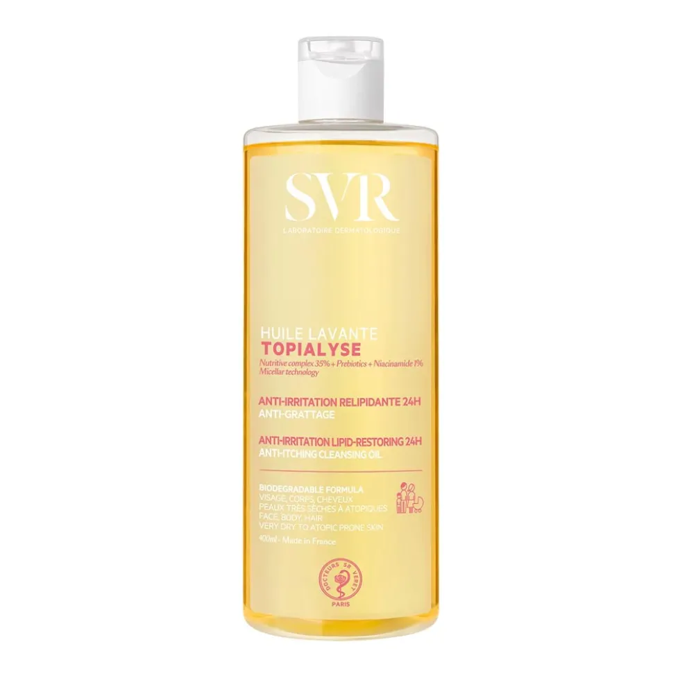 SVR Topialyse - Huile Lavante Detergente Relipidante Anti-Prurito 24H, 400ml