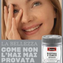 Swisse Beauty - Biotina e Zinco Integratore Capelli Pelle e Unghie, 40 gommose