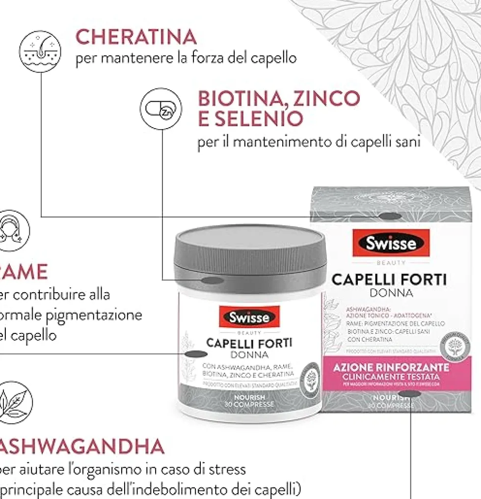 Swisse Beauty - Capelli Forti Donna Integratore, 30 Compresse