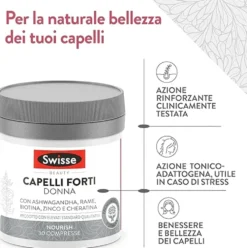 Swisse Beauty - Capelli Forti Donna Integratore, 30 Compresse