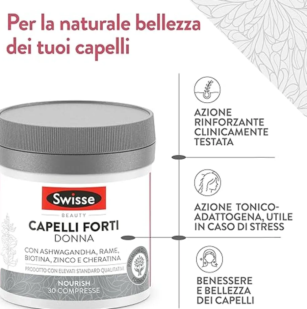 Swisse Beauty - Capelli Forti Donna Integratore, 30 Compresse