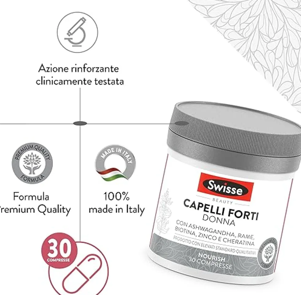 Swisse Beauty - Capelli Forti Donna Integratore, 30 Compresse