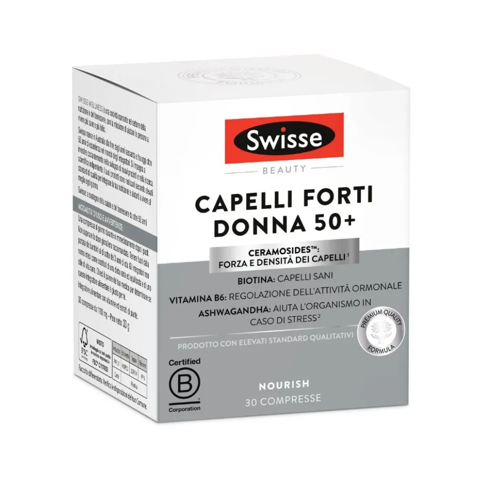Swisse Beauty - Capelli Forti Donna 50+ Integratore Alimentare, 30 compresse
