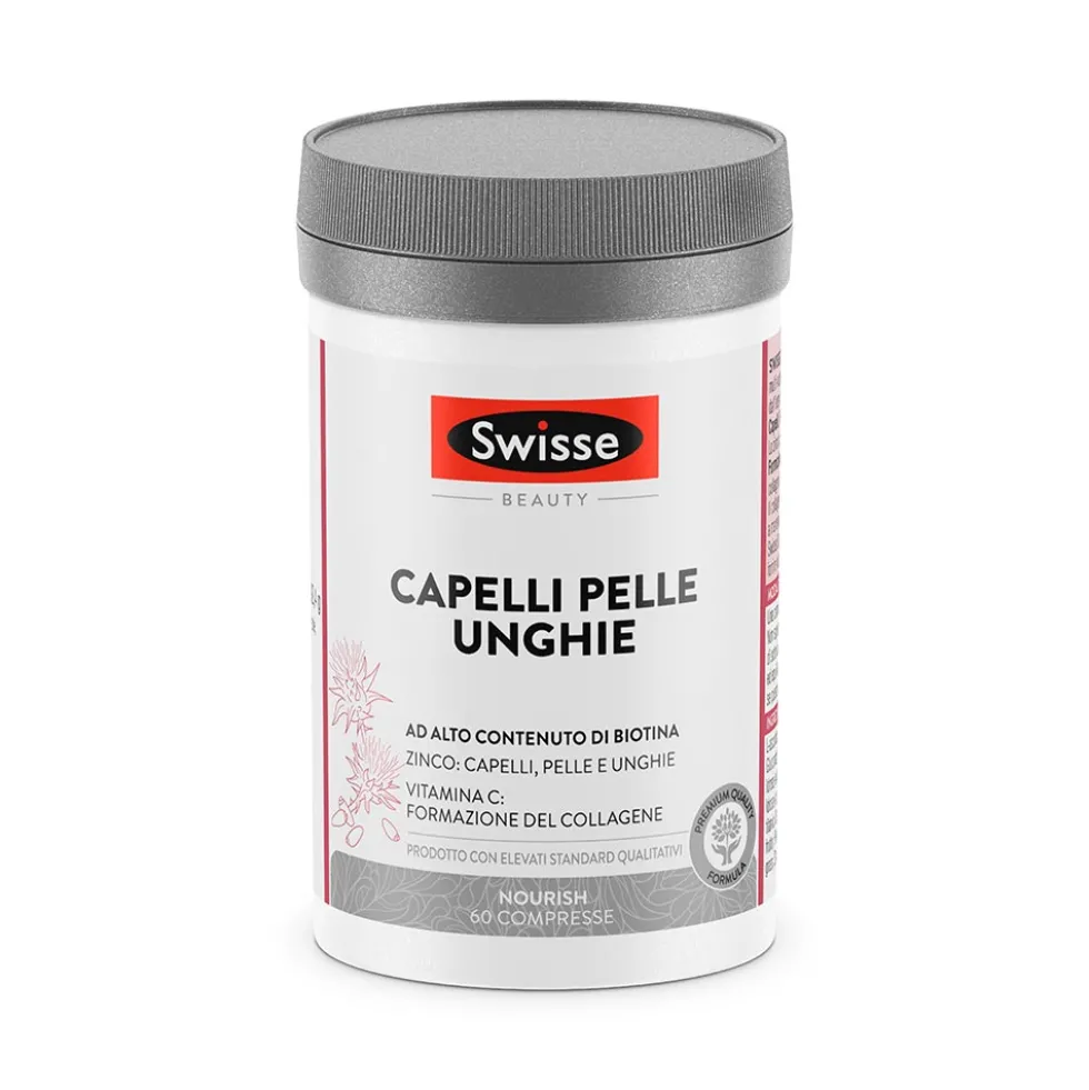 Swisse Beauty Capelli Pelle Unghie - Integratore alimentare anticaduta e antiossidante, 60 compresse
